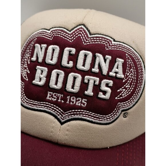 Vintage Nocona Boots Snapback Hat Embroidered Maroon Live Like A Champion - Picture 2 of 6